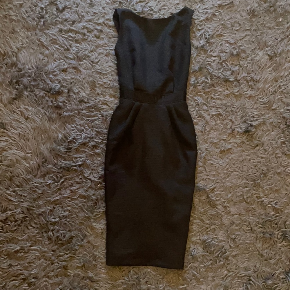 Apron Style Black Dress